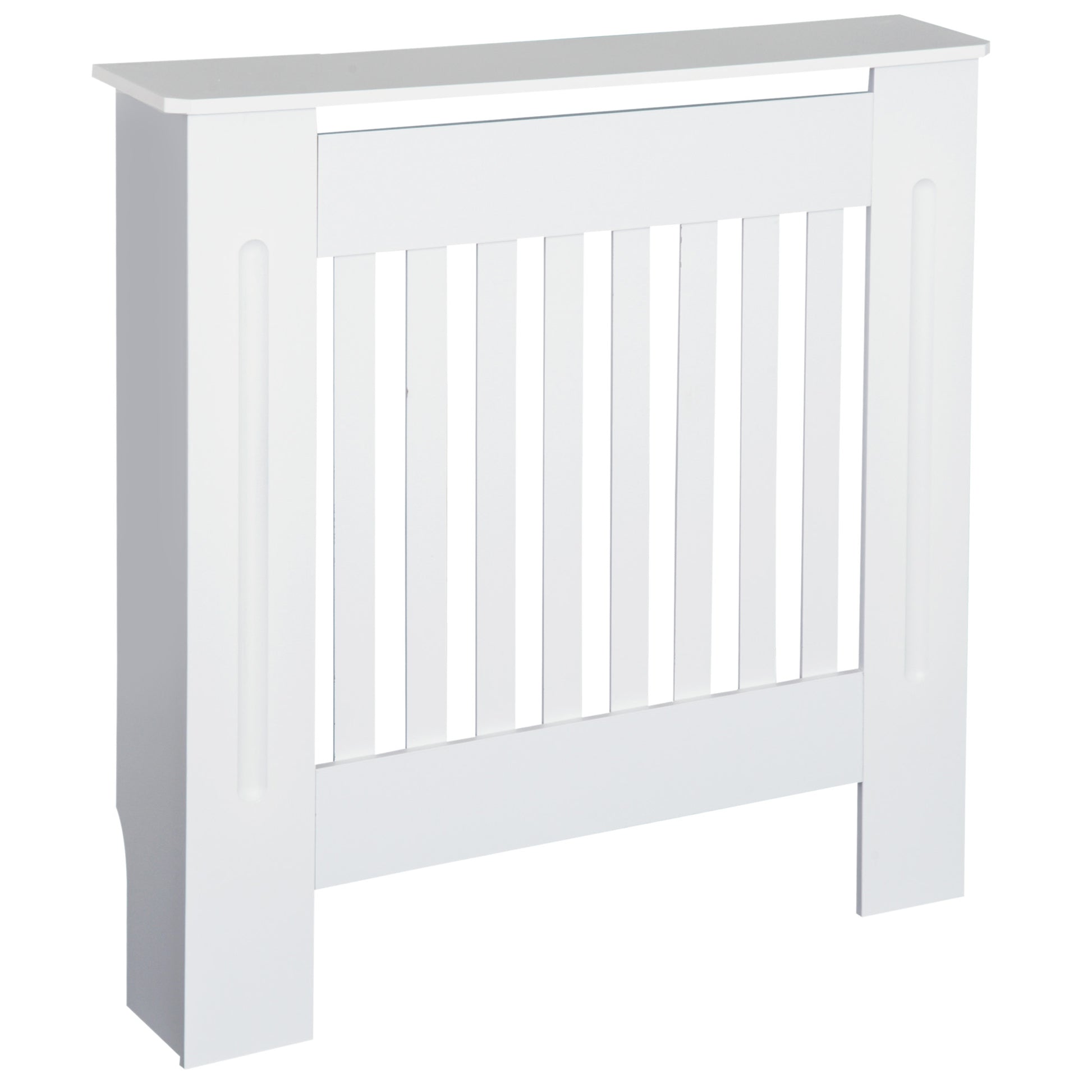 Photo of HOMCOM Slatted Radiator Cover Painted Cabinet MDF Lined Grill in White (78L x 19W x 81H cm) in cm) colour on a white background