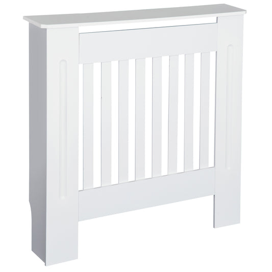 Photo of HOMCOM Slatted Radiator Cover Painted Cabinet MDF Lined Grill in White (78L x 19W x 81H cm) in cm) colour on a white background