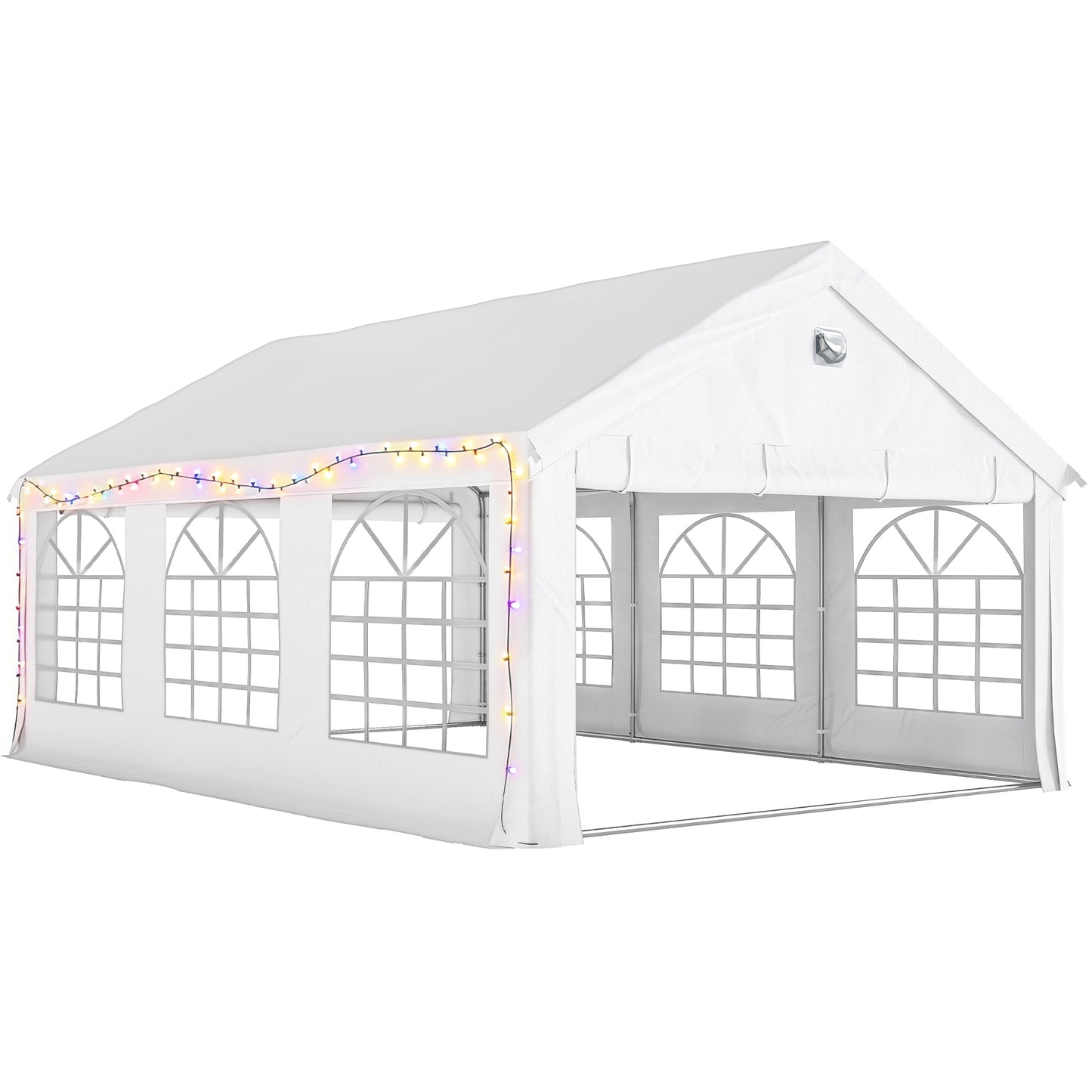 Photo of Outsunny 6 x 4 m Party Tent, Heavy Duty Gazebo Canopy with Windows, Outdoor Party Wedding Tent with 4 Removable Sidewalls in Sidewalls colour on a white background