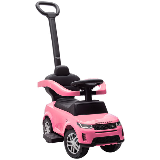 Photo of AIYAPLAY Land Rover Discovery Licensed Baby Push Car, 2-in-1 Ride on Car with Push Handle and Safety Guardrail, Pink in Pink colour on a white background
