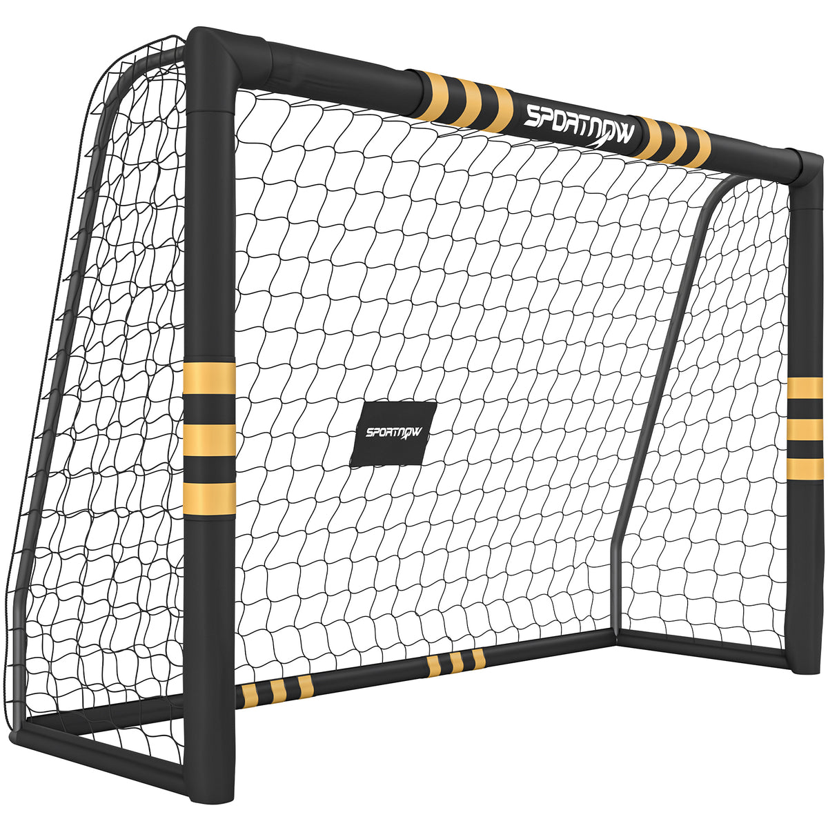 Photo of SPORTNOW Football Goal, 8 x 5ft Portable Football Net with EPE Foam Padding, PVC Tube Covers Ground Stakes and Metal Frame in Frame colour on a white background