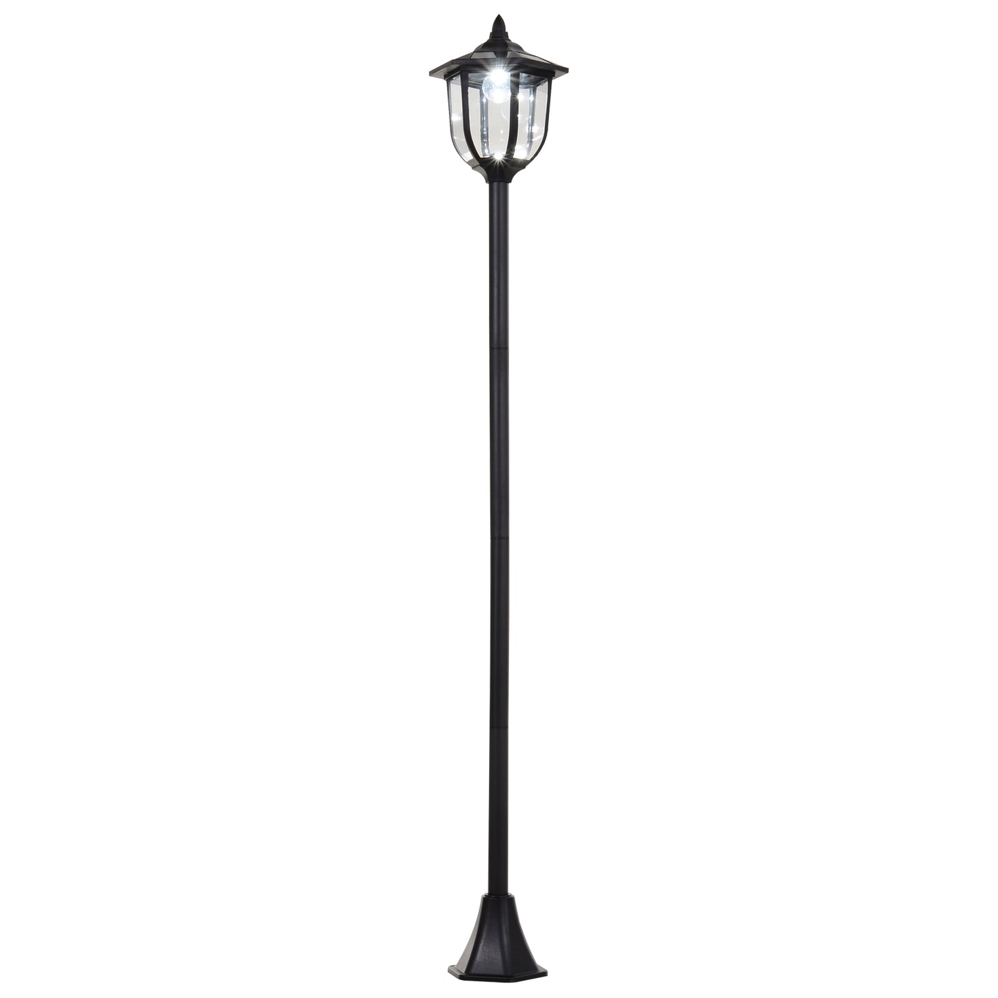 Photo of Outsunny Outdoor Garden Solar Post Lamp Sensor Light  LED Lantern Bollard Pathway Torch Light 1.77m Tall in Tall colour on a white background