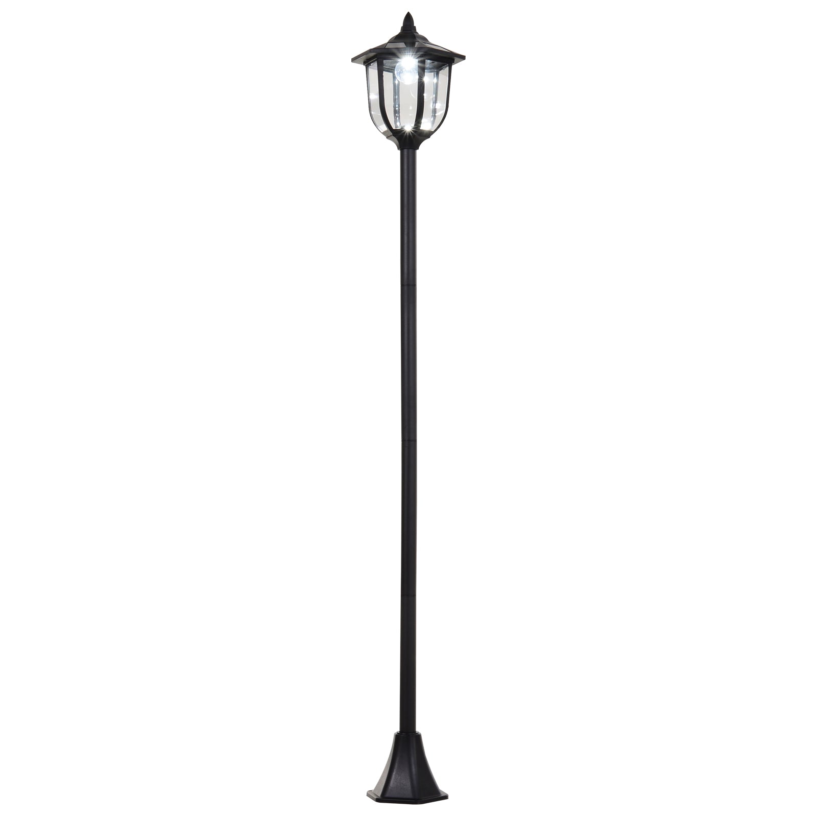 Photo of Outsunny Outdoor Garden Solar Post Lamp Sensor Light  LED Lantern Bollard Pathway Torch Light 1.77m Tall in Tall colour on a white background