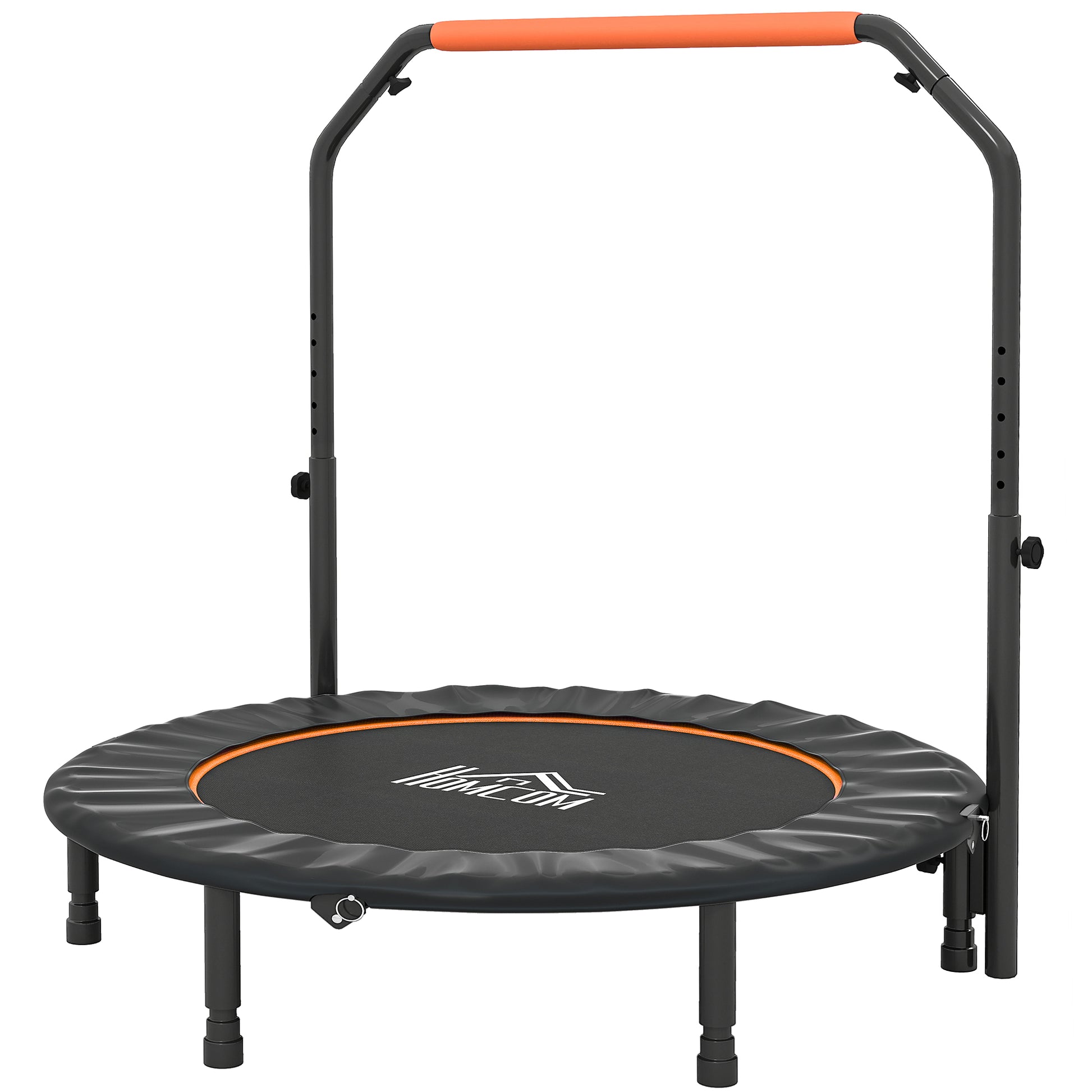 Photo of HOMCOM 48" Foldable Mini Fitness Trampoline, with Adjustable Foam Handle, Orange in Orange colour on a white background
