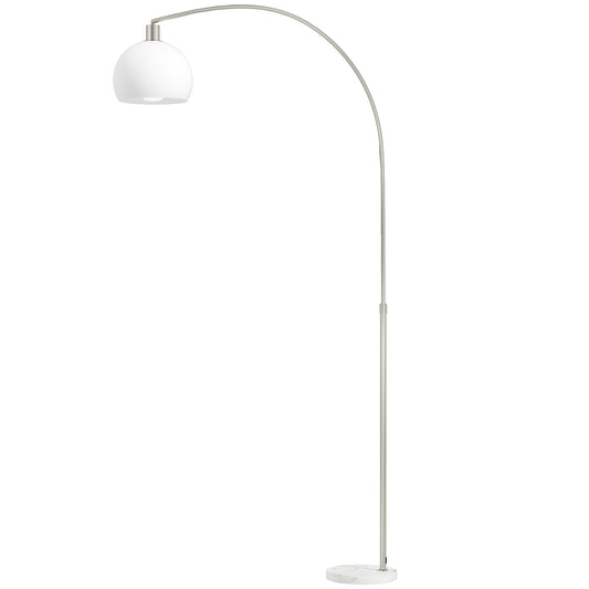 Photo of HOMCOM Floor Lamp for Living Room, Modern Standing Lamp with Shade & Foot Switch for Bedroom, Office, White in White colour on a white background