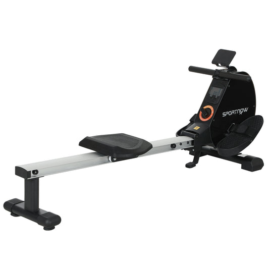 Photo of SPORTNOW Folding Magnetic Rowing Machine, with 16-Level Adjustable Resistance, Black in Black colour on a white background