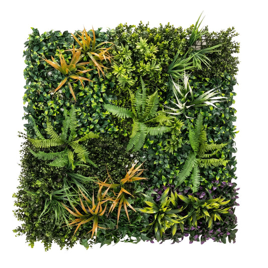 Photo of Outsunny Grass Wall Panels, 100 x 100 cm Artificial Grass Wall Decor with Tie Connectors, Greenery Backdrop Panels, Green in Green colour on a white background