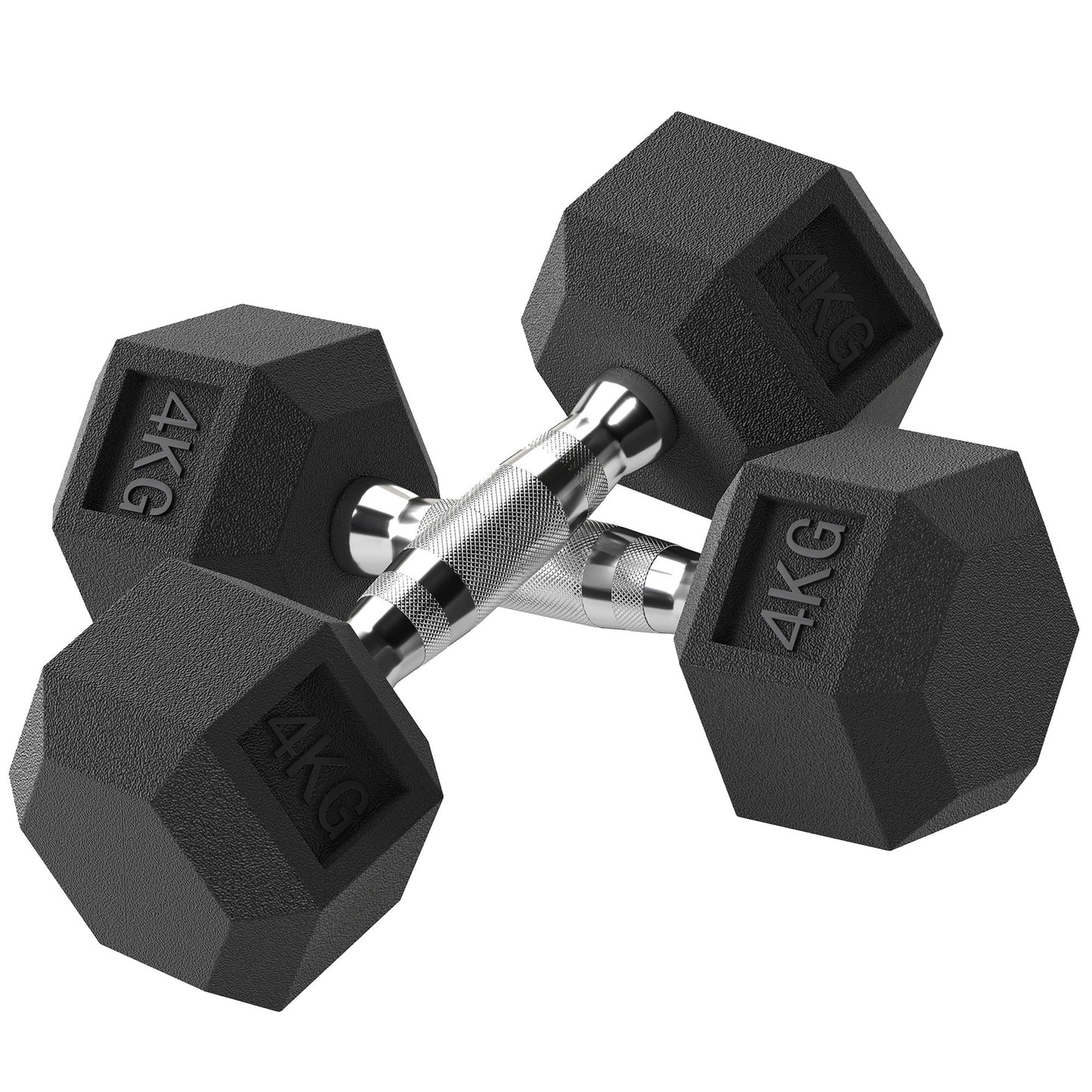 Photo of HOMCOM 2x4kg Rubber Dumbbell Sports Hex Weights Sets Home Gym Fitness Hexagonal Dumbbells Kit Weight Lifting Exercise in Exercise colour on a white background