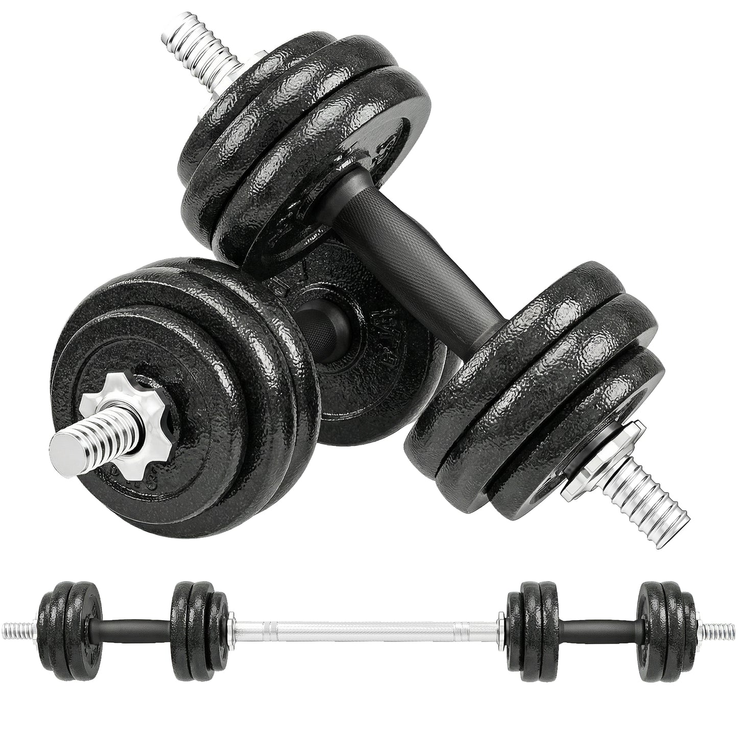 Photo of SPORTNOW 2-in-1 Adjustable Dumbbells Set, 30kg Cast Iron Weights Dumbbells Set with Non-Slip Grip for Strength Training, Weight Lifting, Bodybuilding, Home Gym Workout Equipment for Men & Women in Women colour on a white background