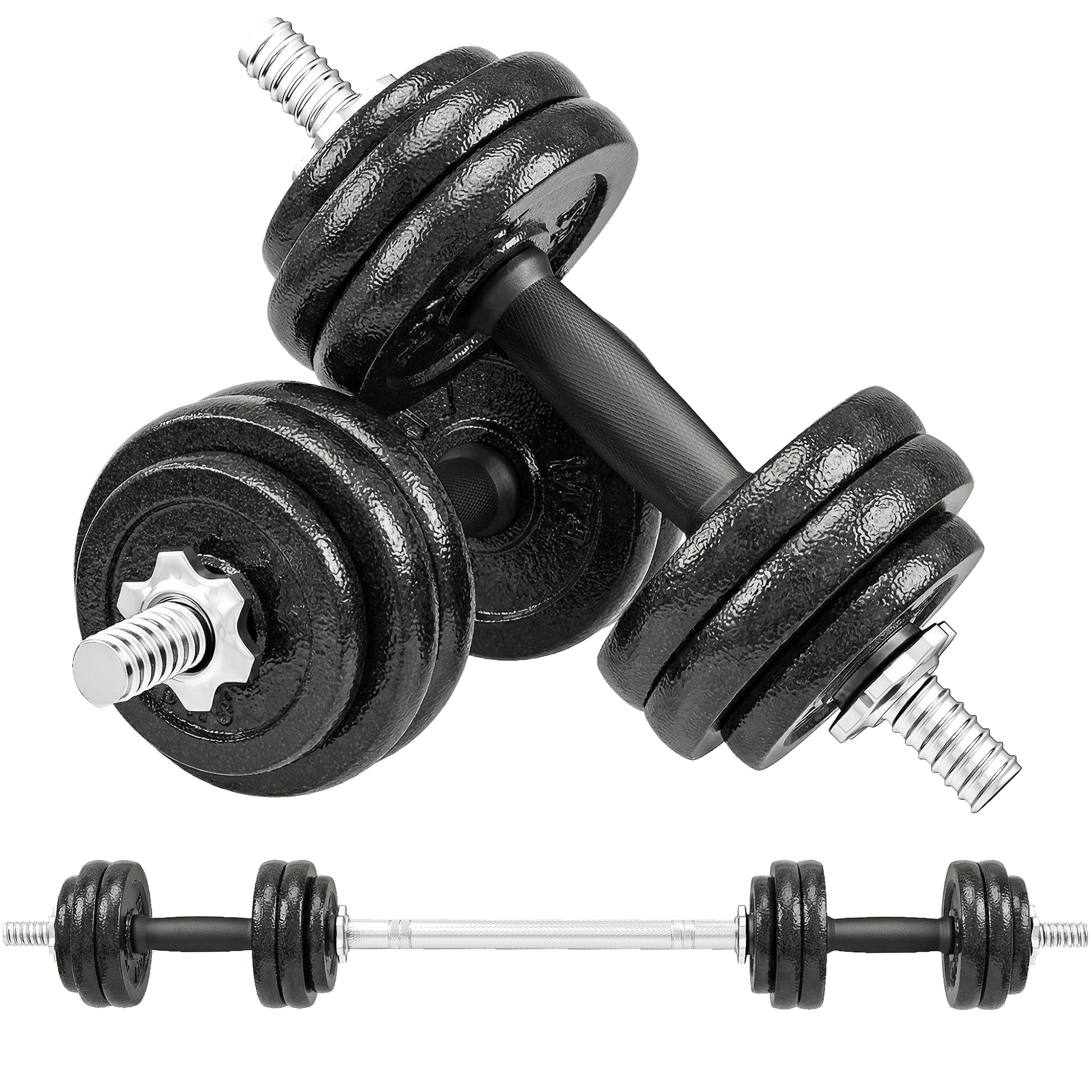Photo of SPORTNOW 2-in-1 Adjustable Dumbbells Set, 30kg Cast Iron Weights Dumbbells Set with Non-Slip Grip for Strength Training, Weight Lifting, Bodybuilding, Home Gym Workout Equipment for Men & Women in Women colour on a white background