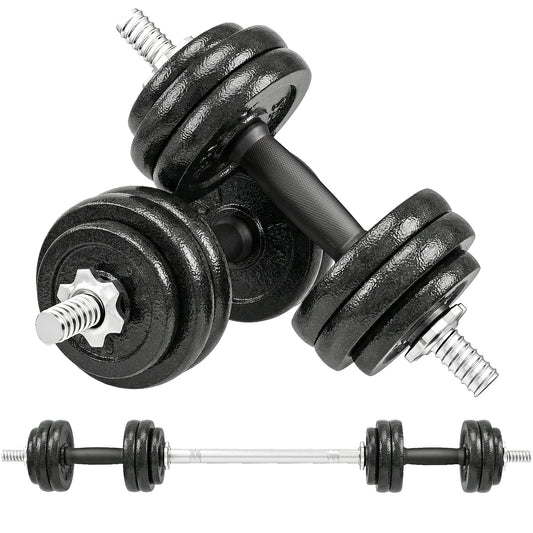 Photo of SPORTNOW 2-in-1 Adjustable Dumbbells Set, 30kg Cast Iron Weights Dumbbells Set with Non-Slip Grip for Strength Training, Weight Lifting, Bodybuilding, Home Gym Workout Equipment for Men & Women in Women colour on a white background