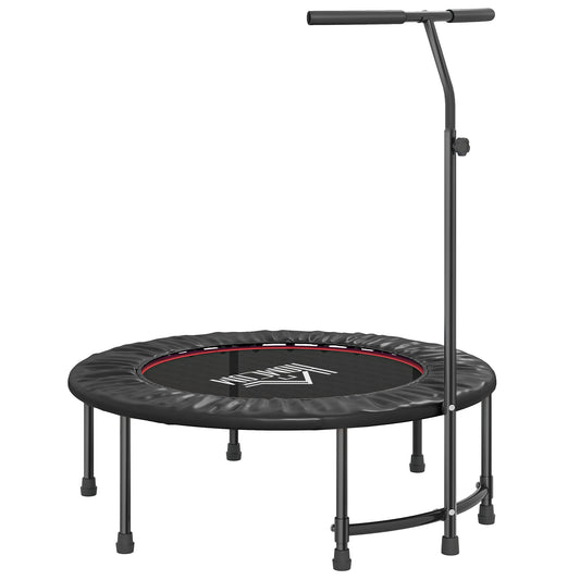 Photo of HOMCOM 40" Fitness Trampoline with Adjustable Handle, Rebounder Trampoline, Mini Jumper for Indoor Exercise Workout, Black in Black colour on a white background