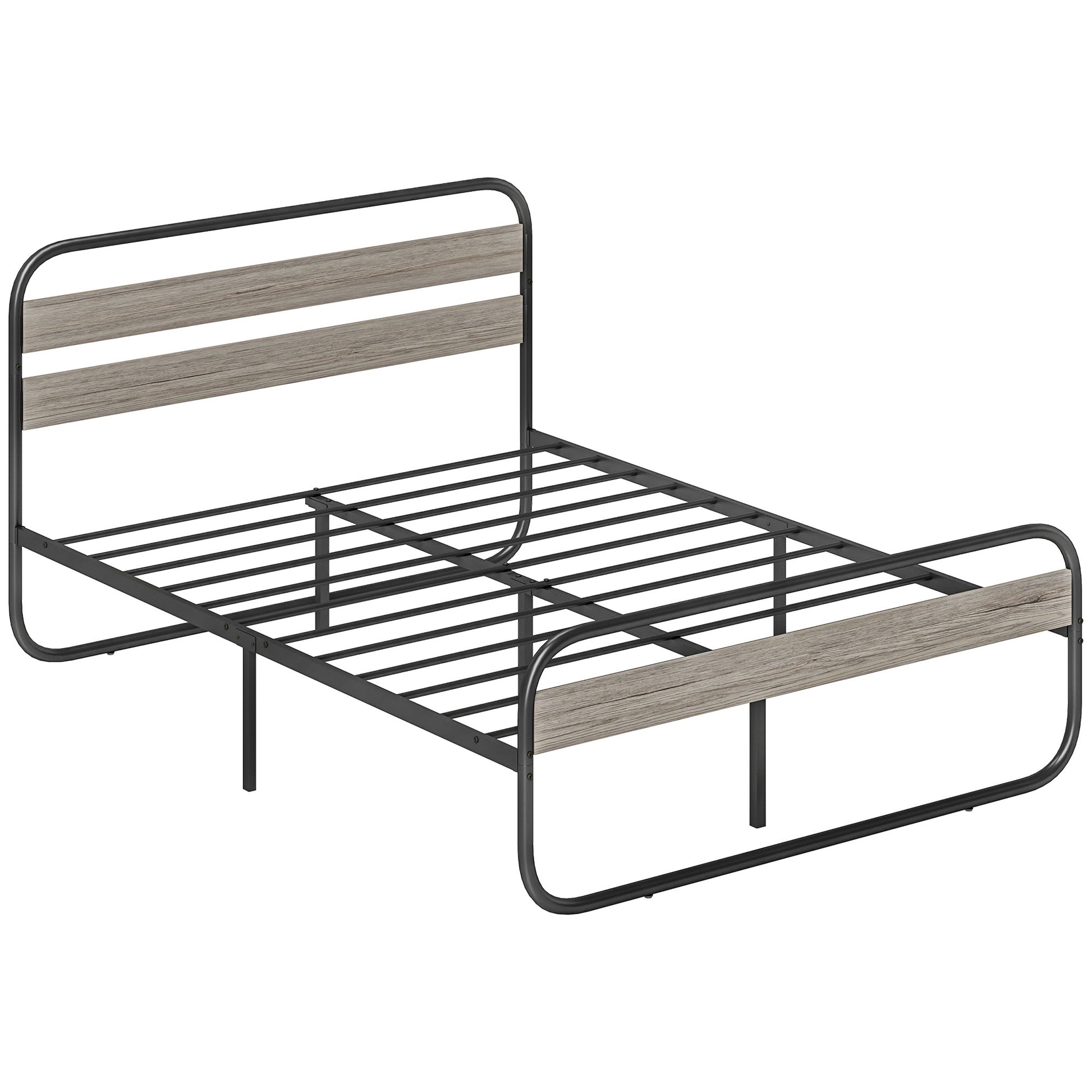 Photo of HOMCOM King Size Steel Industrial Bed Frame - Black in Black colour on a white background