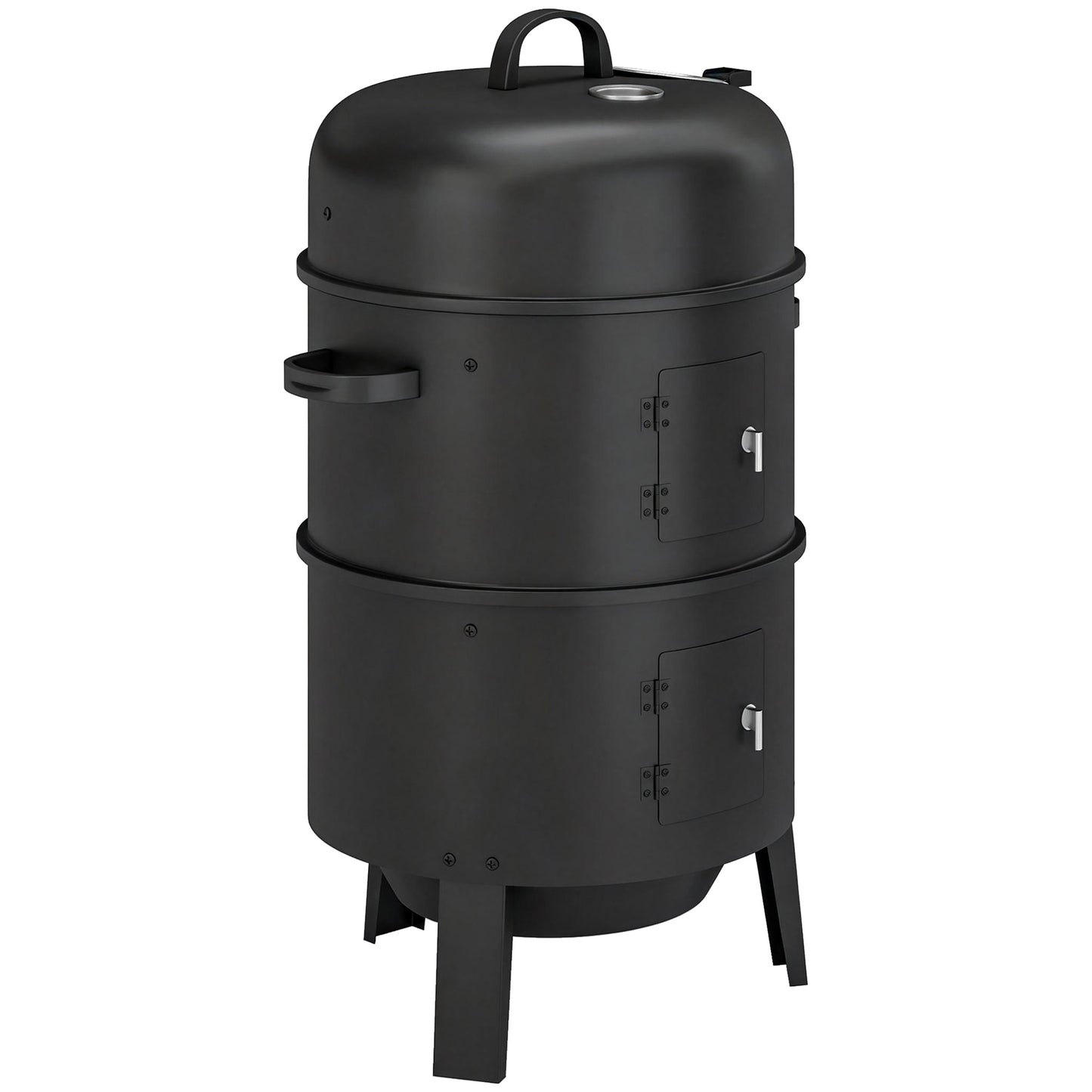 Photo of Outsunny 3-in-1 Vertical Charcoal Smoker with 2 Grill Grates, Built-in Thermometer, Adjustable Vent, 2 Doors in Doors colour on a white background