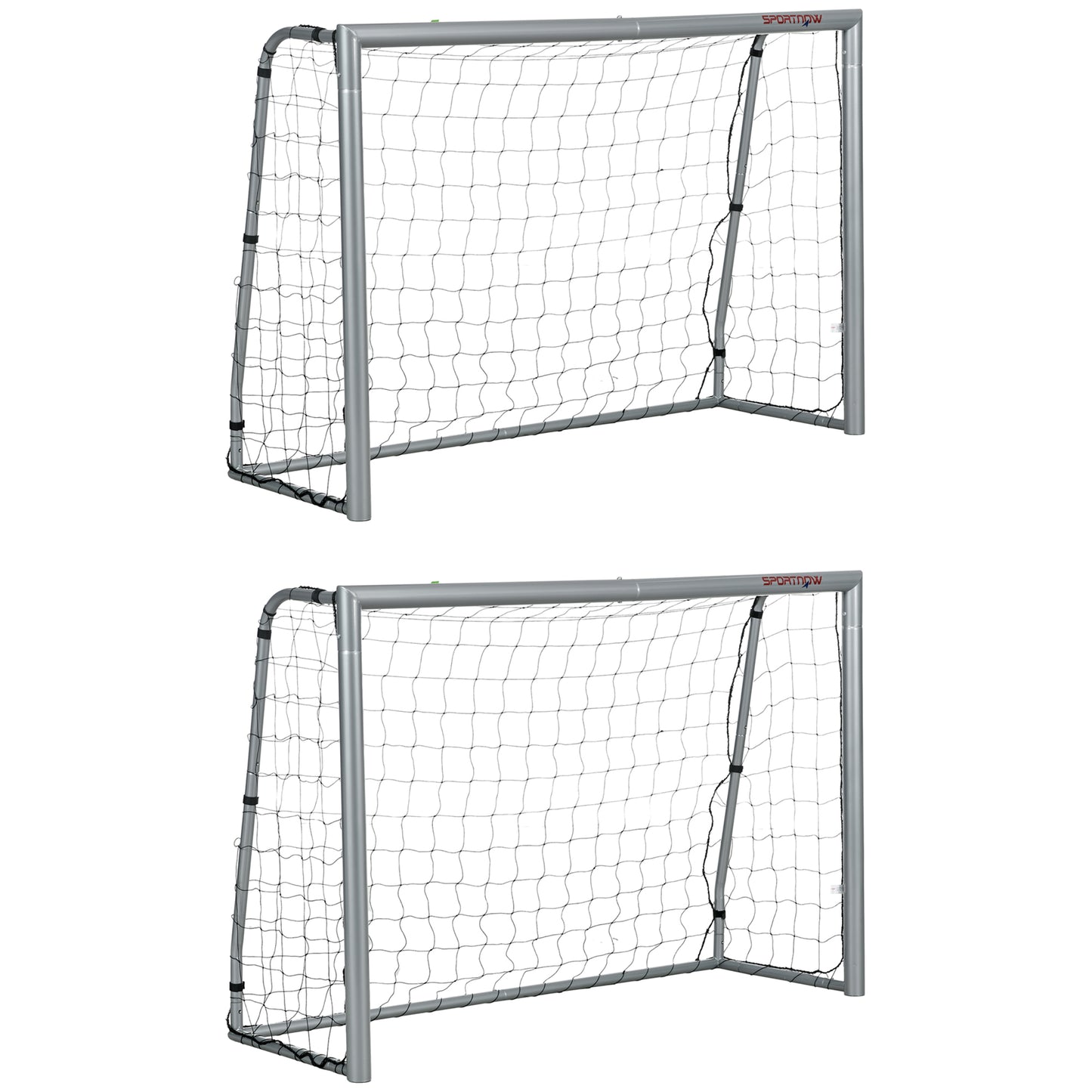 Photo of SPORTNOW 6ft x 4ft Football Goal, Set of 2 Football Net for Garden, Training Goal with Ground Stakes, Steel Frame in Frame colour on a white background
