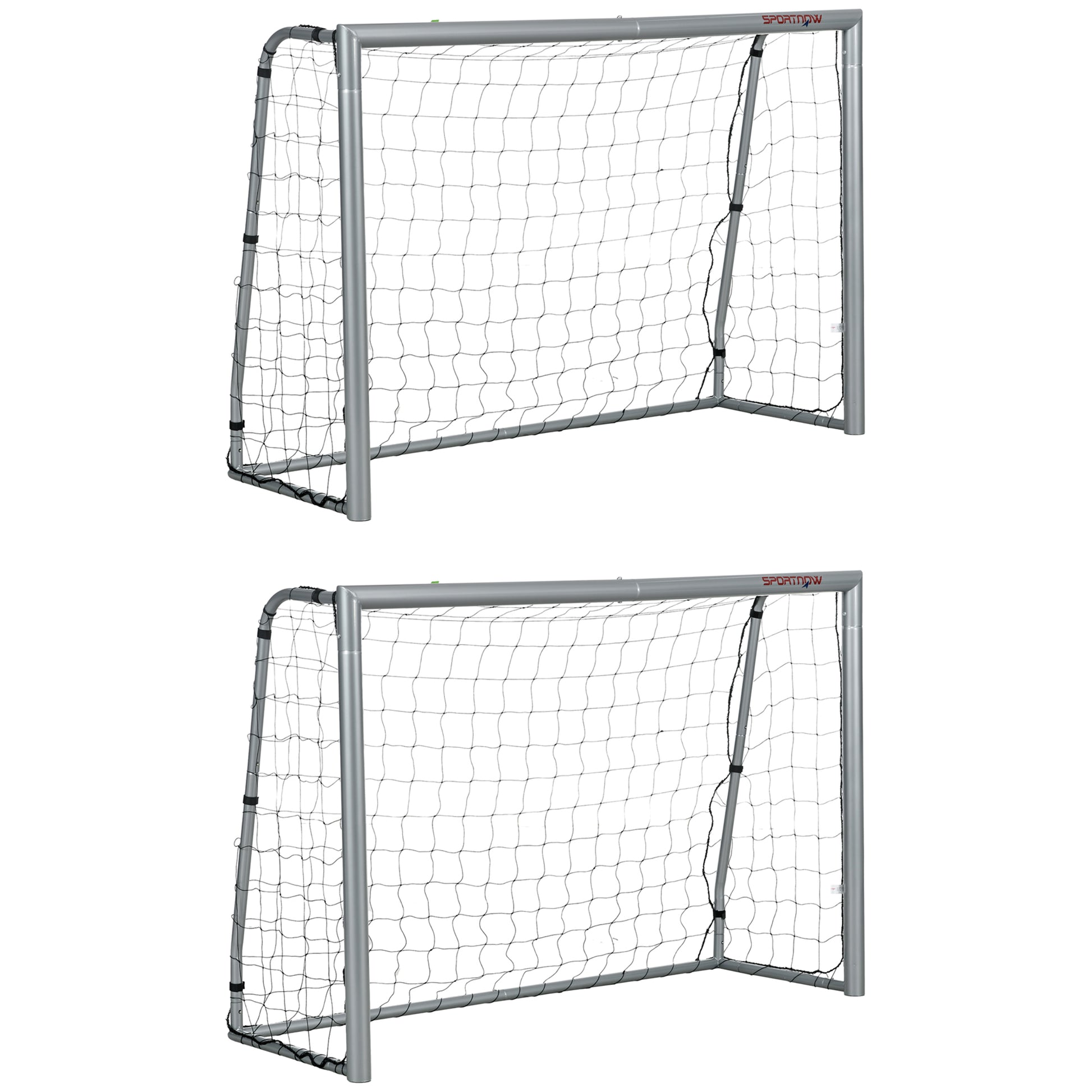 Photo of SPORTNOW 6ft x 4ft Football Goal, Set of 2 Football Net for Garden, Training Goal with Ground Stakes, Steel Frame in Frame colour on a white background