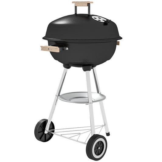 Photo of Outsunny Portable Round Kettle Charcoal Grill BBQ Smoker with Lid Outdoor Heat Control Party Patio Barbecue Garden in Garden colour on a white background