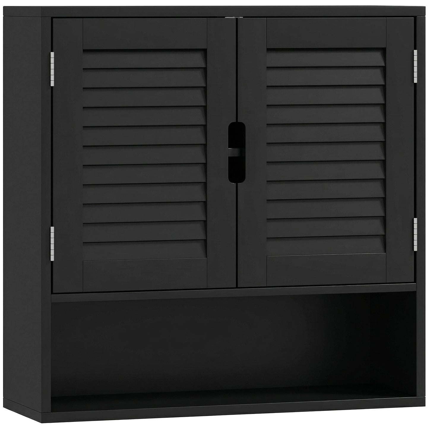 Photo of HOMCOM Bathroom Cabinet, Wall Mounted Storage Cabinet with Adjustable Shelves, 60 x 20 x 60 cm, Black in Black colour on a white background