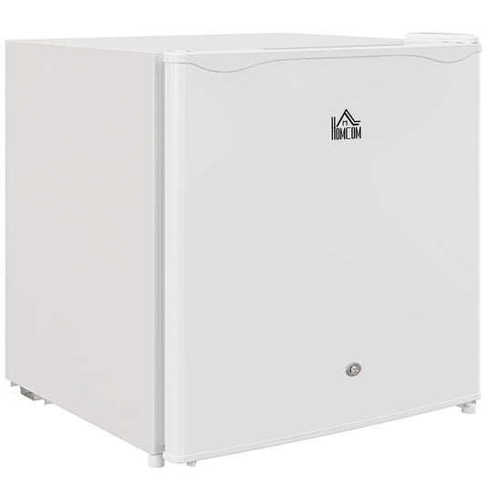 Photo of HOMCOM 46 Litre Lockable Countertop Fridge - Cream White in White colour on a white background