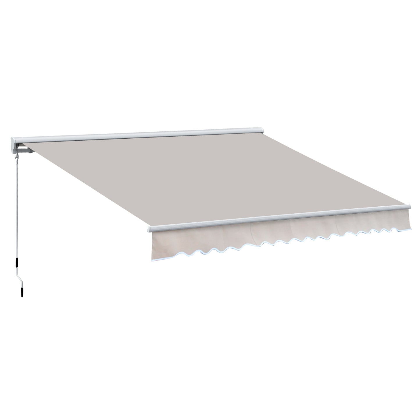 Photo of Outsunny 2.95Lx2.5M  Retractable Manual/Electric Awning-Cream White/White in White/White colour on a white background