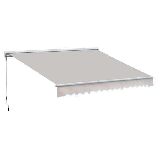 Photo of Outsunny 2.95Lx2.5M  Retractable Manual/Electric Awning-Cream White/White in White/White colour on a white background