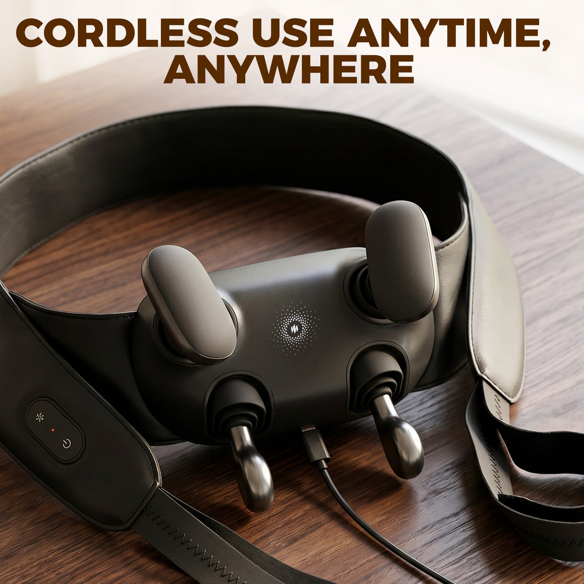HOMCOM Cordless Neck Massager with Heat, Deep Tissue 4D Shiatsu Neck and Shoulder Massager for Car Home, Gifts for Men Women