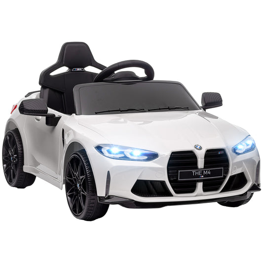 Photo of AIYAPLAY 12V BMW Licensed Kids Car, with Easy Transport, Remote Control, Suspension, Music, Horn, LED Lights, White in White colour on a white background