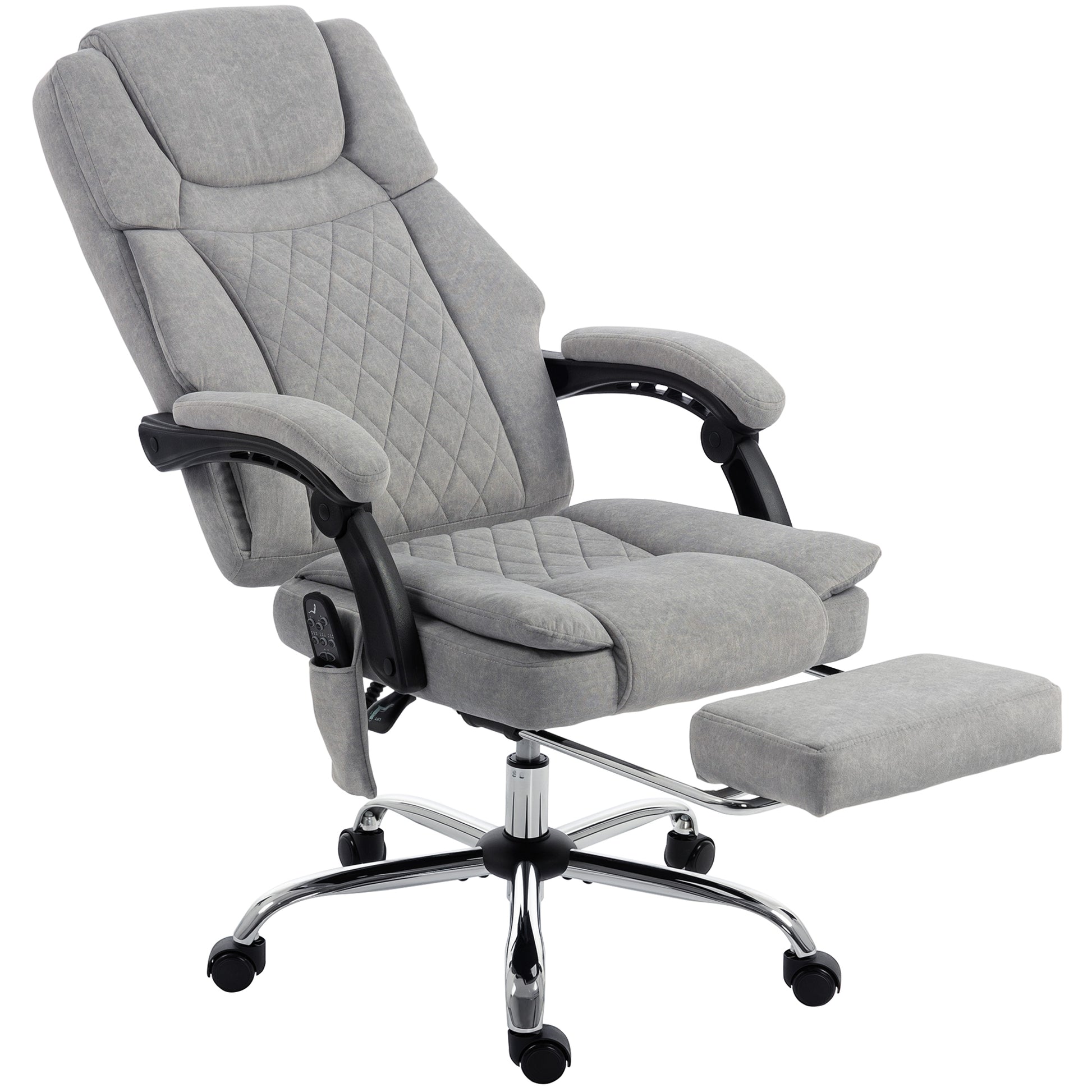 Photo of HOMCOM Office Chair with 6-Point Vibration Massage and Heat, Executive Computer Desk Chair with High Back, Reclining, Grey in Grey colour on a white background