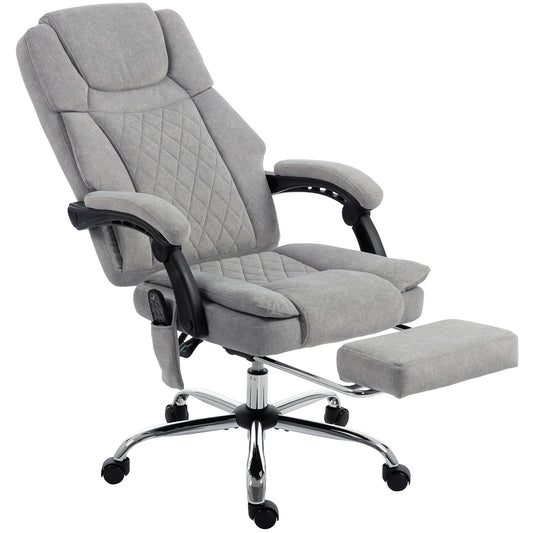 Photo of HOMCOM Office Chair with 6-Point Vibration Massage and Heat, Executive Computer Desk Chair with High Back, Reclining, Grey in Grey colour on a white background