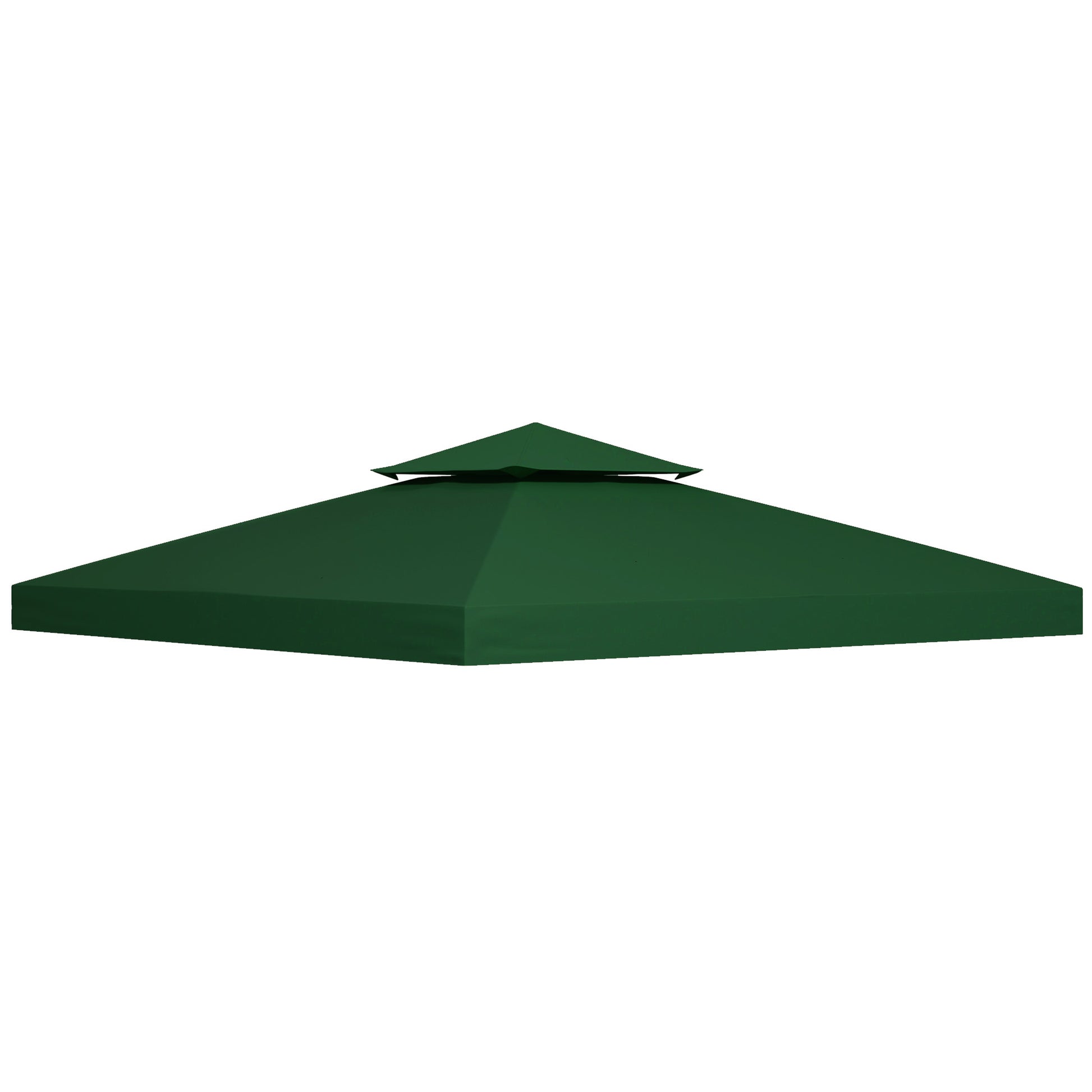 Photo of Outsunny 3(m) Gazebo Top Cover Double Tier Canopy Replacement Pavilion Roof Dark Green in Green colour on a white background
