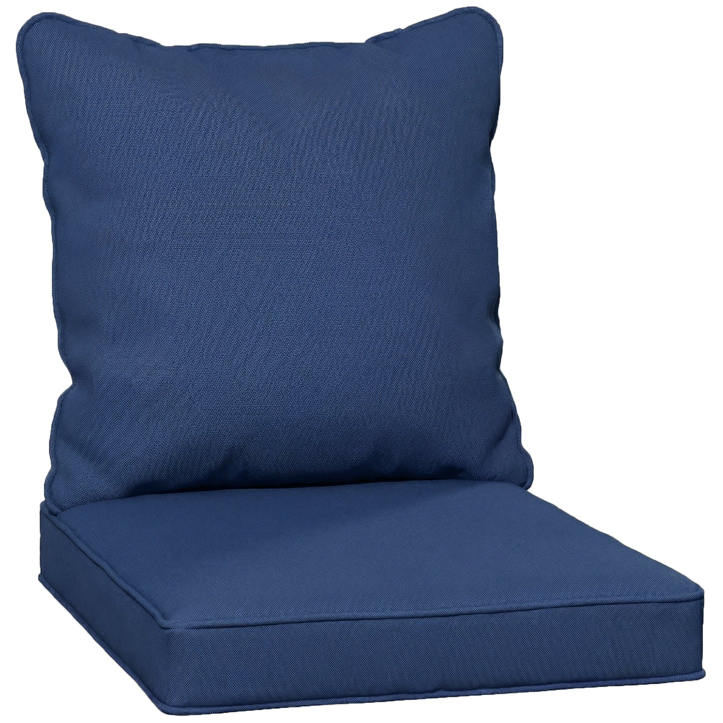 Photo of Outsunny Seat and Back Padded Cushion Set, CUSHION ONLY - Dark Blue in Blue colour on a white background