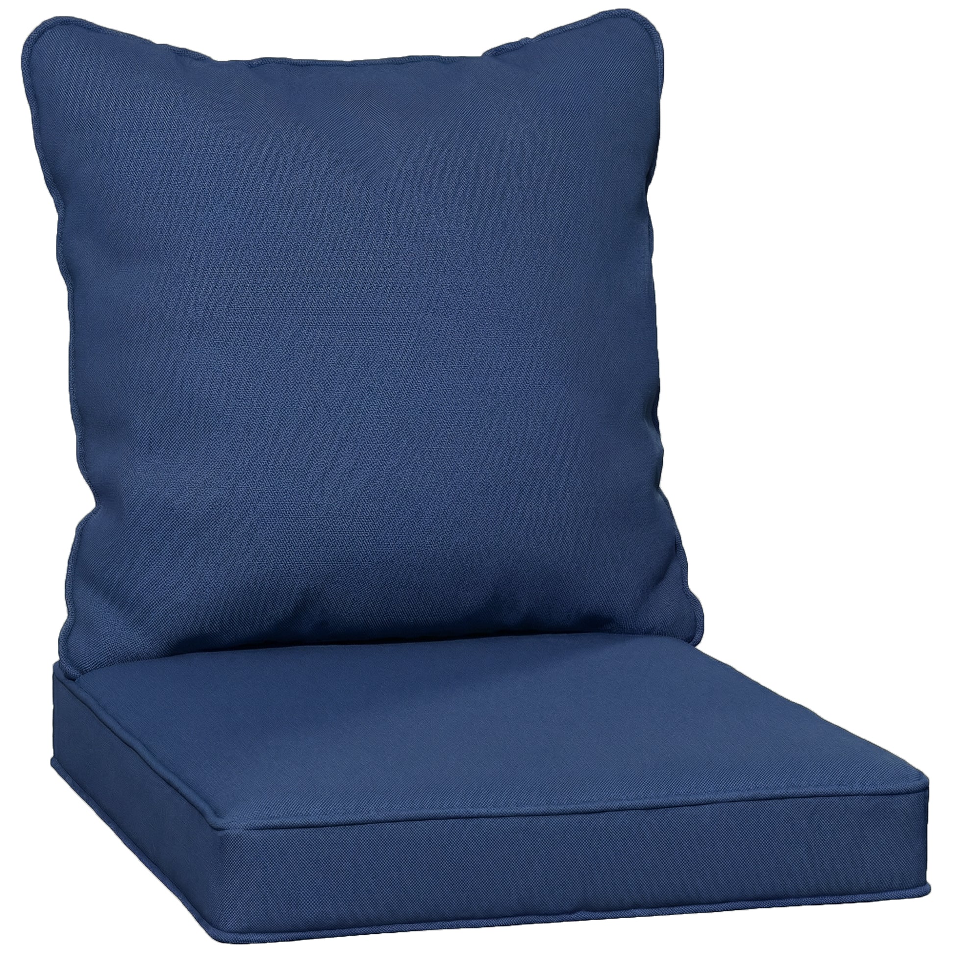 Photo of Outsunny Seat and Back Padded Cushion Set, CUSHION ONLY - Dark Blue in Blue colour on a white background