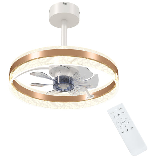 Photo of HOMCOM Ceiling Fan with LED Light and Remote - Gold Tone in Tone colour on a white background