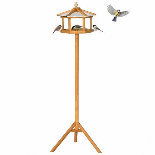 Photo of PawHut Wooden Bird Table for the garden Feeding Station, 153Hcm in 153Hcm colour on a white background