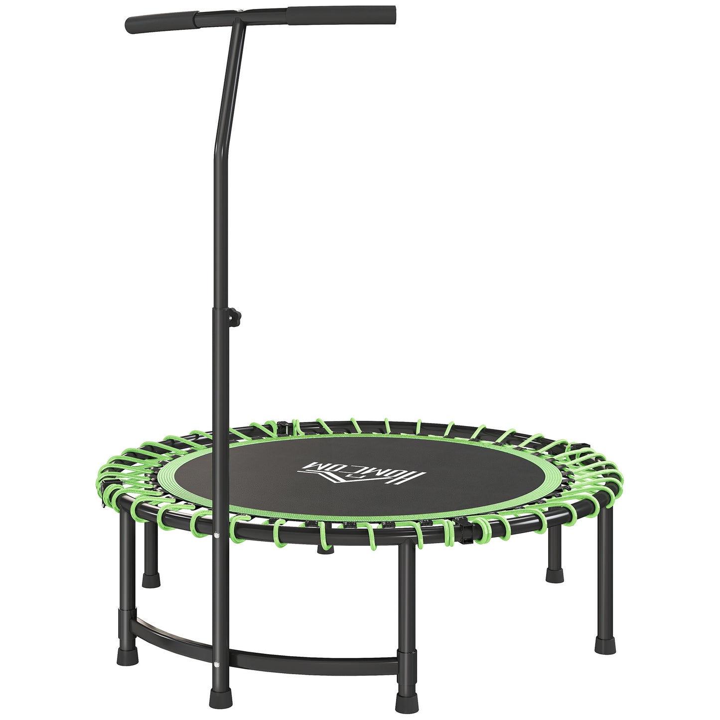 Photo of HOMCOM Mini Round Steel Frame Trampoline w/ Adjustable Handle, Green in Green colour on a white background