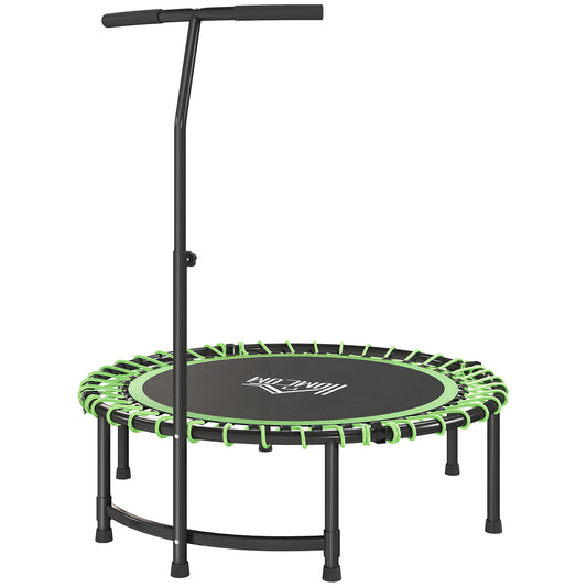 Photo of HOMCOM Mini Round Steel Frame Trampoline w/ Adjustable Handle, Green in Green colour on a white background