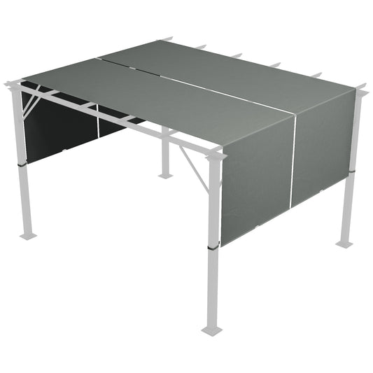 Photo of Outsunny 2 Pcs UV Protection Pergola Replacement Canopy, Pergola Shade Cover, Easy to Install, for 3 x 3(m) Pergola, Dark Grey in Grey colour on a white background