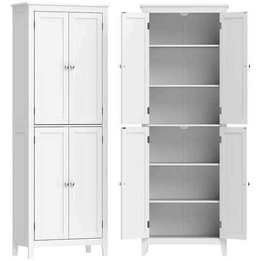 Photo of HOMCOM 170 cm Tall Bathroom Storage Cabinet, Freestanding Narrow Bathroom Cabinet with Adjustable Shelves for Laundry Room in Room colour on a white background