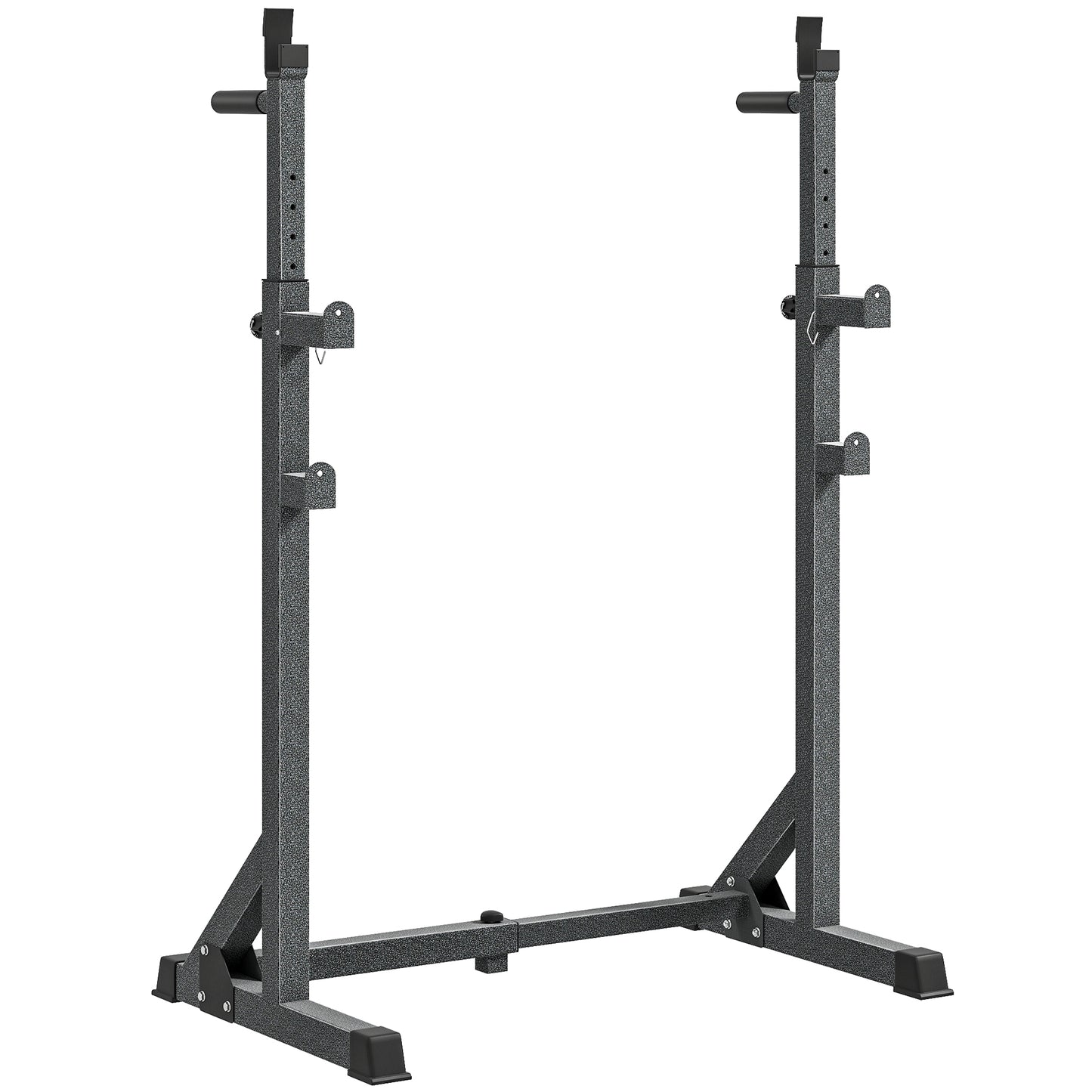 Photo of SPORTNOW Heavy Duty Barbell Squat Rack, Adjustable and Multifunctional Weight Power Stand, for Home, Gym - Black in Black colour on a white background