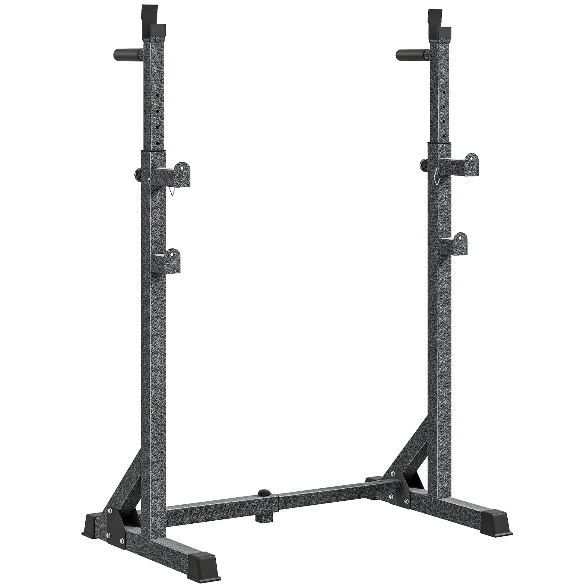 Photo of SPORTNOW Heavy Duty Barbell Squat Rack, Adjustable and Multifunctional Weight Power Stand, for Home, Gym - Black in Black colour on a white background