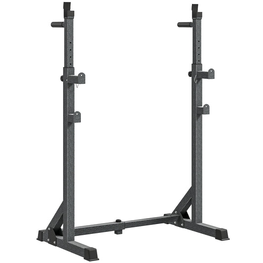 Photo of SPORTNOW Heavy Duty Barbell Squat Rack, Adjustable and Multifunctional Weight Power Stand, for Home, Gym - Black in Black colour on a white background