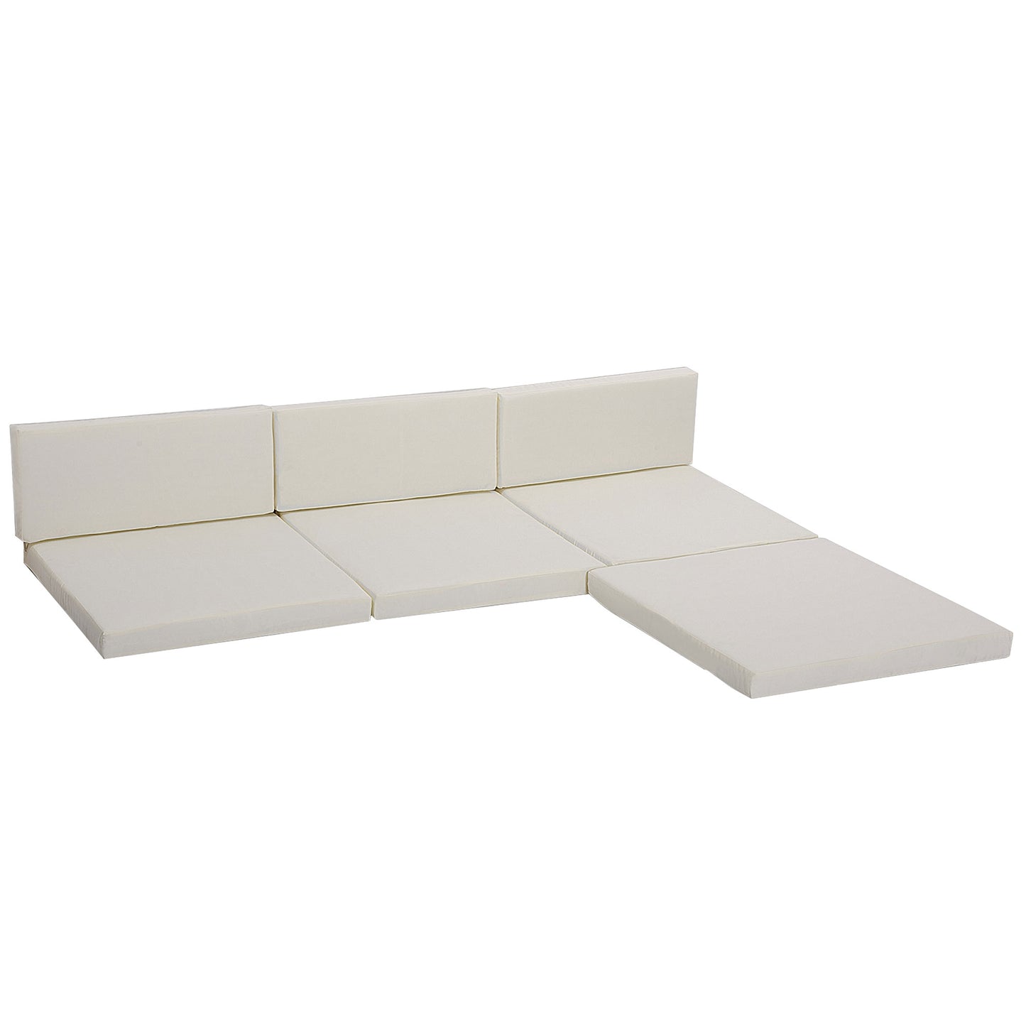 Photo of Outsunny Outdoor Cushion Pad Set for Rattan Furniture, 7 Piece Garden Furniture Cushions ONLY, Cream in Cream colour on a white background