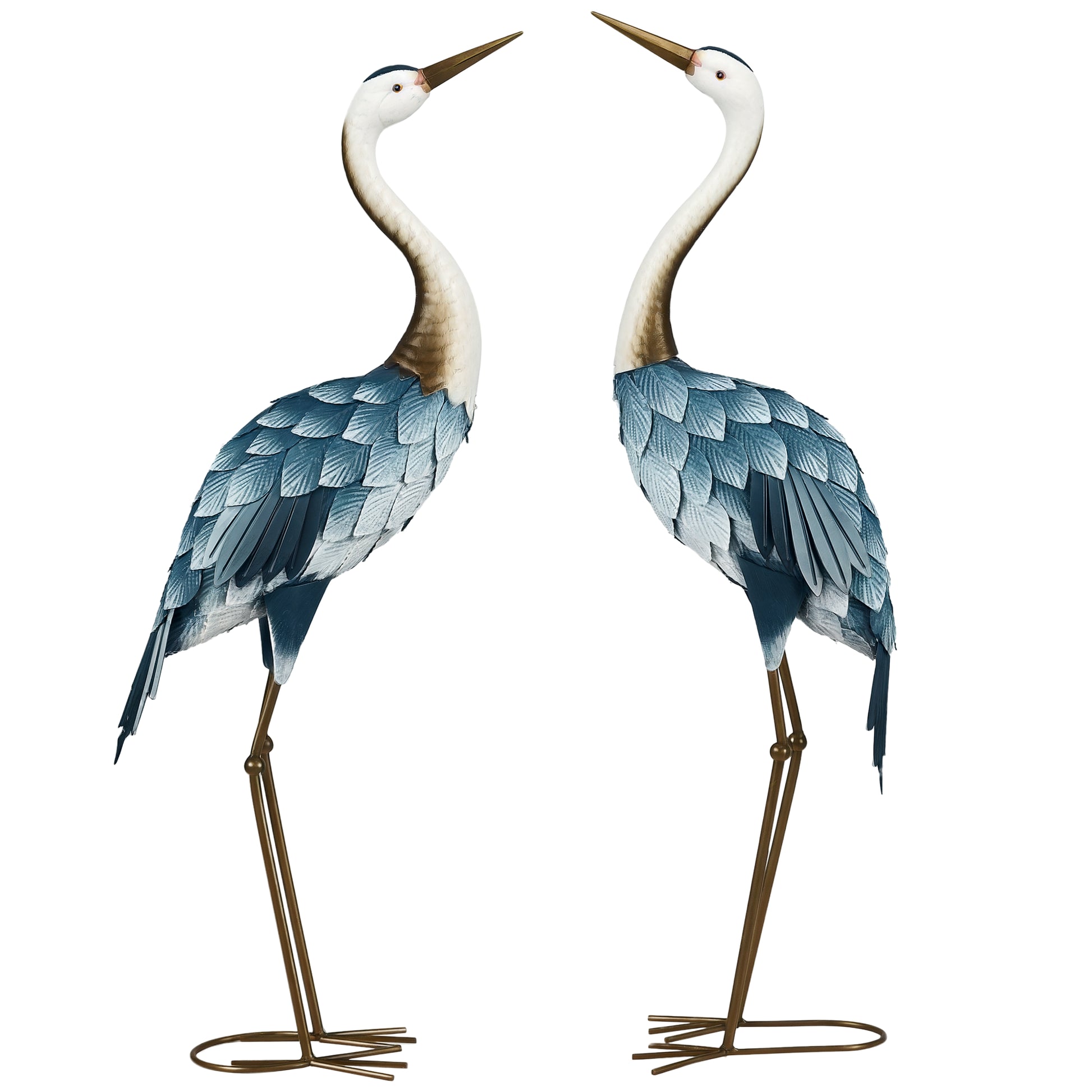 Photo of Outsunny Crane Garden Ornaments, 2 PCS Steel Garden Statue Set Gifts, Water and Rust Resistant Sculptures for Patio Pond Landscape Decoration, Multi-Colour in Multi-Colour colour on a white background