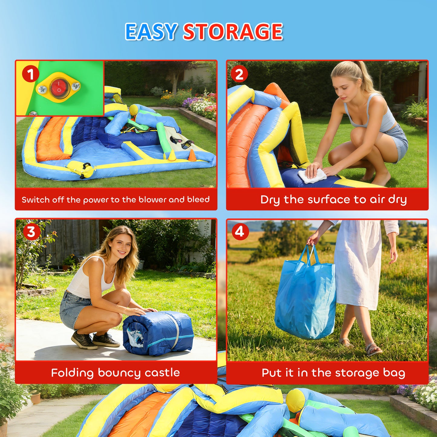 AIYAPLAY 8 in 1 Bouncy Castle for Kids, Inflatable Bounce House with Slide, Pool (Ball Pit), Water Cannon for Indoor Outdoor
