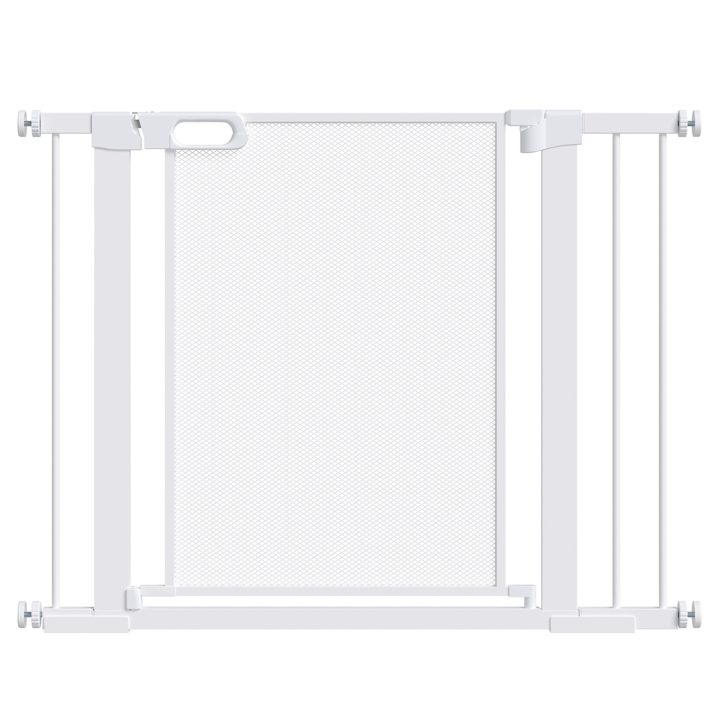 Photo of PawHut Pet Safety Gate, for Doorways, Staircases, Hallways, with Extensions Kit, 75-103cm - White in White colour on a white background
