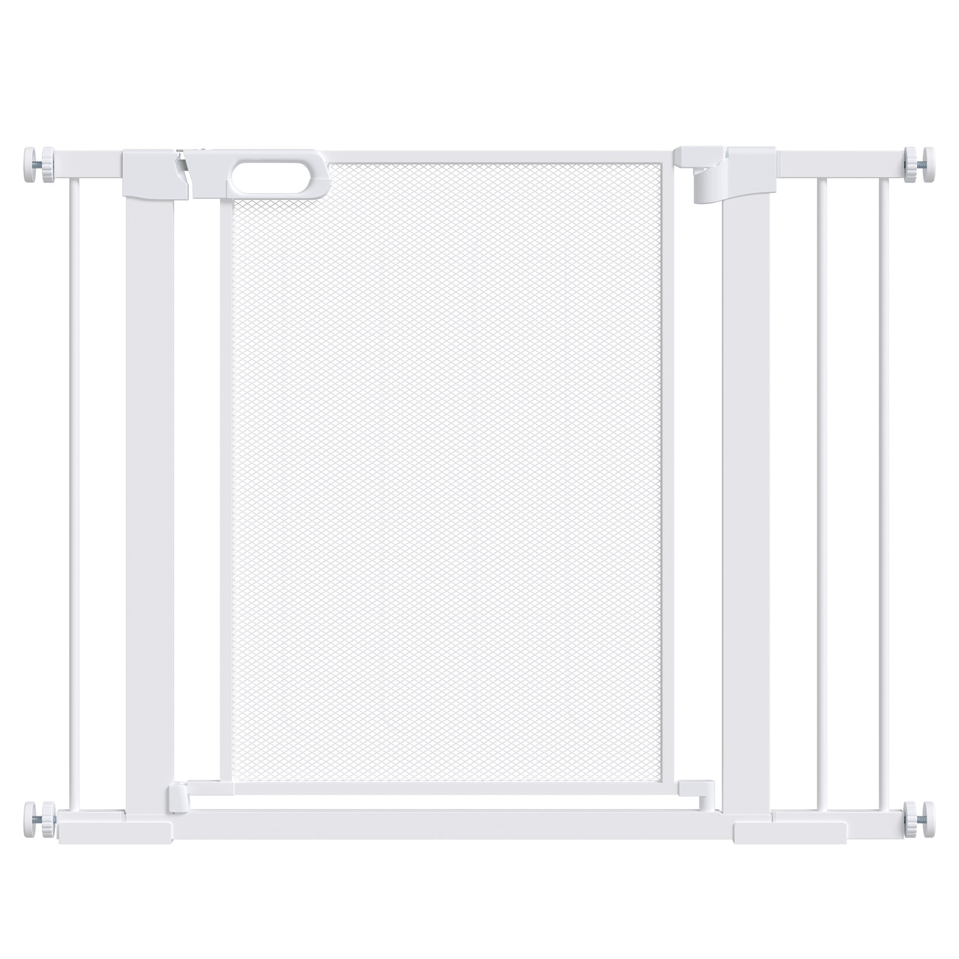 Photo of PawHut Pet Safety Gate, for Doorways, Staircases, Hallways, with Extensions Kit, 75-103cm - White in White colour on a white background