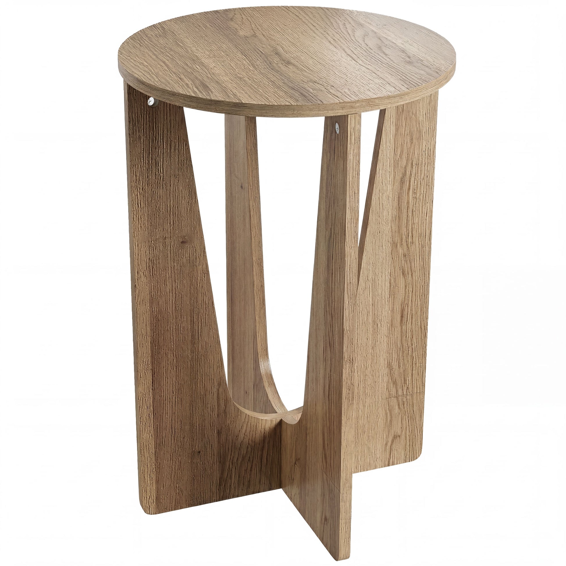 Photo of HOMCOM End Table Compact Round Side Table with Curved Legs in Coffee Wood Effect in Effect colour on a white background