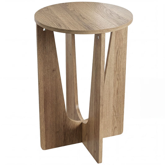 Photo of HOMCOM End Table Compact Round Side Table with Curved Legs in Coffee Wood Effect in Effect colour on a white background