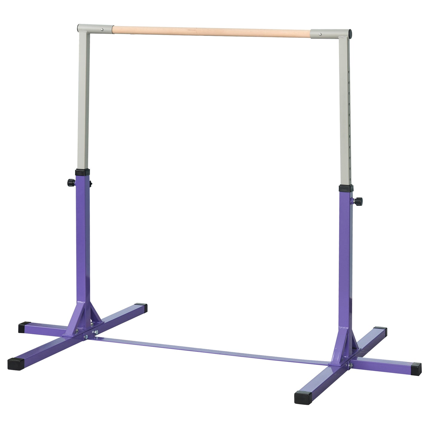 Photo of HOMCOM Steel Frame Adjustable Horizonal Gymnastics Bar For Kids Home Gym Training Purple in Purple colour on a white background