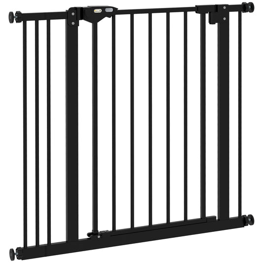 Photo of PawHut Adjustable Safety Gate w/ One Extensions, Four Adjustable Screws, Black in Black colour on a white background